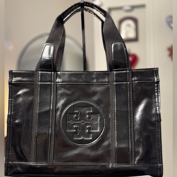 Tory Burch Handbags - Tory Burch Shiny Black Tote Bag